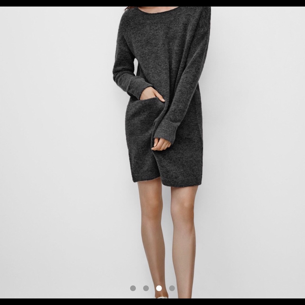 Aritzia wool sweater dress (charcoal grey) XS